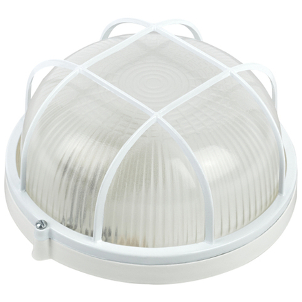 Светильник ЭРА НБП 03-100-002 Акватермо алюминий/стекло решетка IP54 E27 max 100Вт D240 круг белый