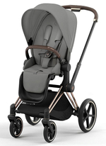 Коляска 3 в 1 Cybex Priam IV Rosegold complete и автокресло Cloud T i-Size Cozy Beige Plus Mirage Grey