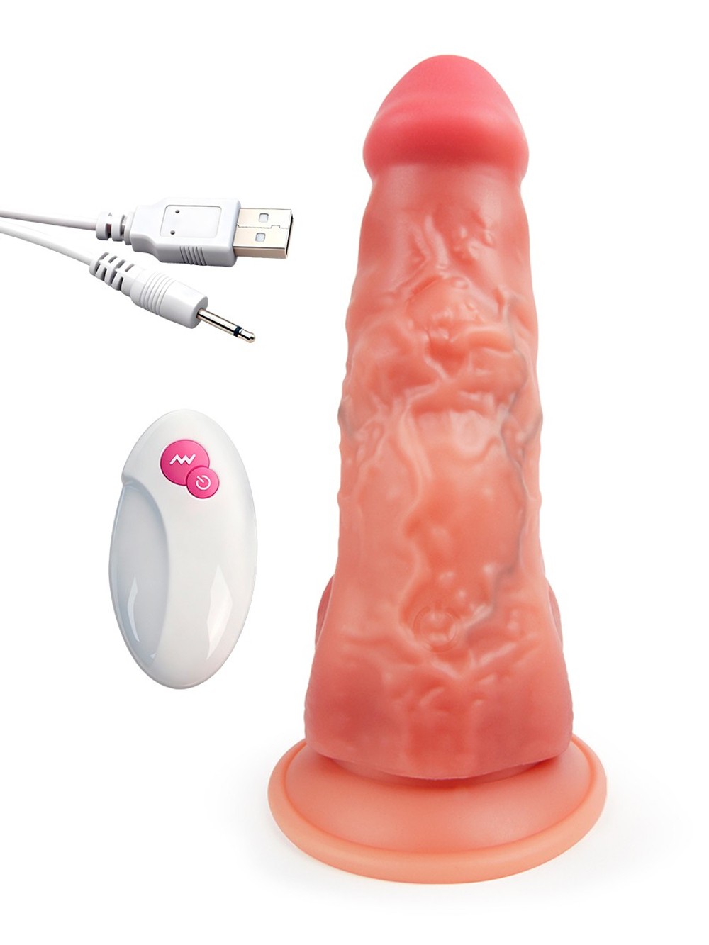 Вибромассажёр l 250 мм d 70 мм, вес 785 г, 10 режимов вибрации, дистанционный пульт, арт. er-30111