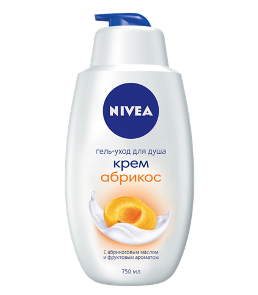 Nivea Гель-уход для душа Крем абрикос, 250 мл