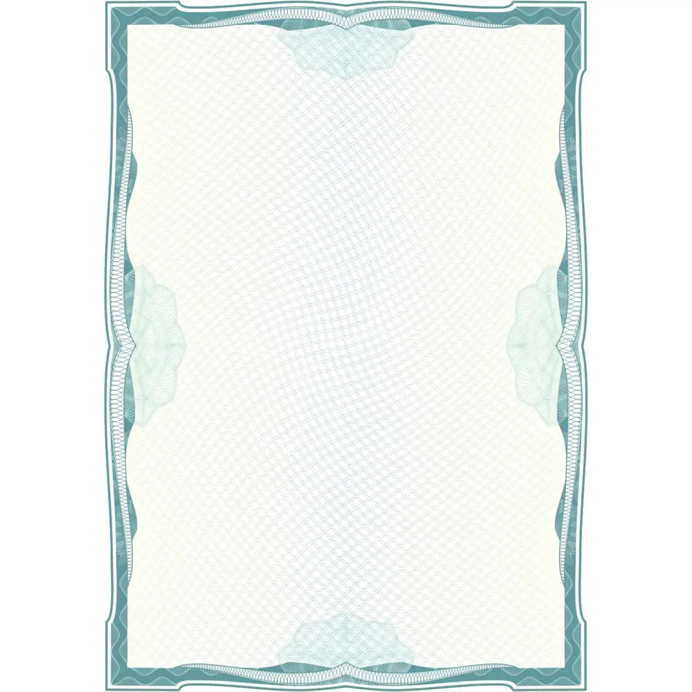 Сертификат-бумага А4  Attache зеленая рамка с водяными знаками, 50шт/уп