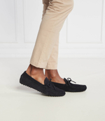 Кожаные мокасины driver_mocc_sdbk BOSS BLACK - темно-синий(50511044)