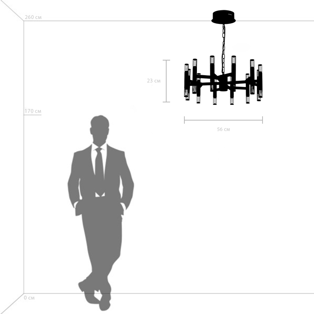 734247 Люстра IRIS 76W LED 3148LM 120G ЧЕРНЫЙ/ЗОЛОТО 3000K