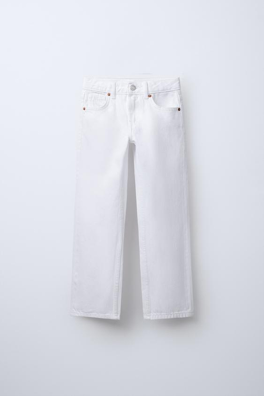 ZARA ДЖИНСЫ STRAIGHT-LEG, БЕЛЫЙ