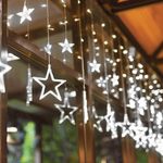 Электрогирлянда-занавес комнатная "Звезды" 3х1 м, 138 LED, холодный белый, 220 V, ЗОЛОТАЯ СКАЗКА, 591337