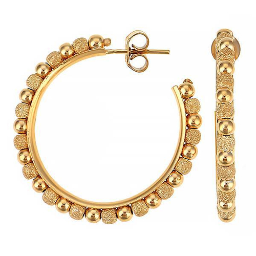 Серьги "Круги" с шарами в золочении