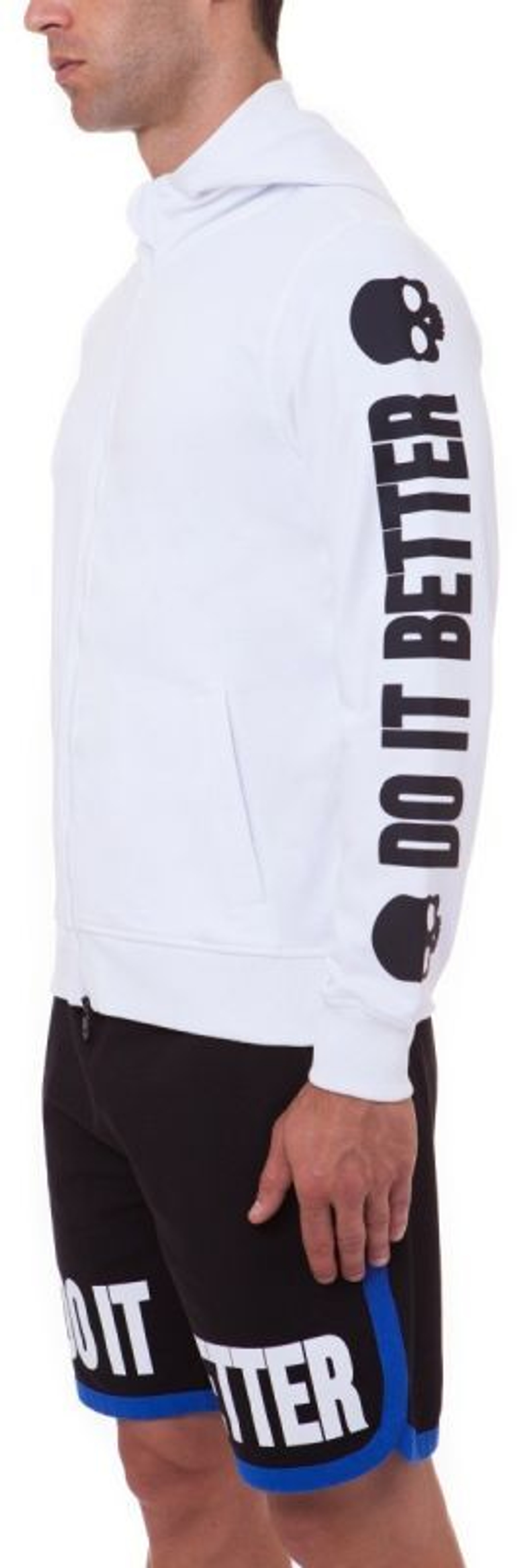 Мужская кофта теннисная Hydrogen Do It Better FZ Hoodie - white