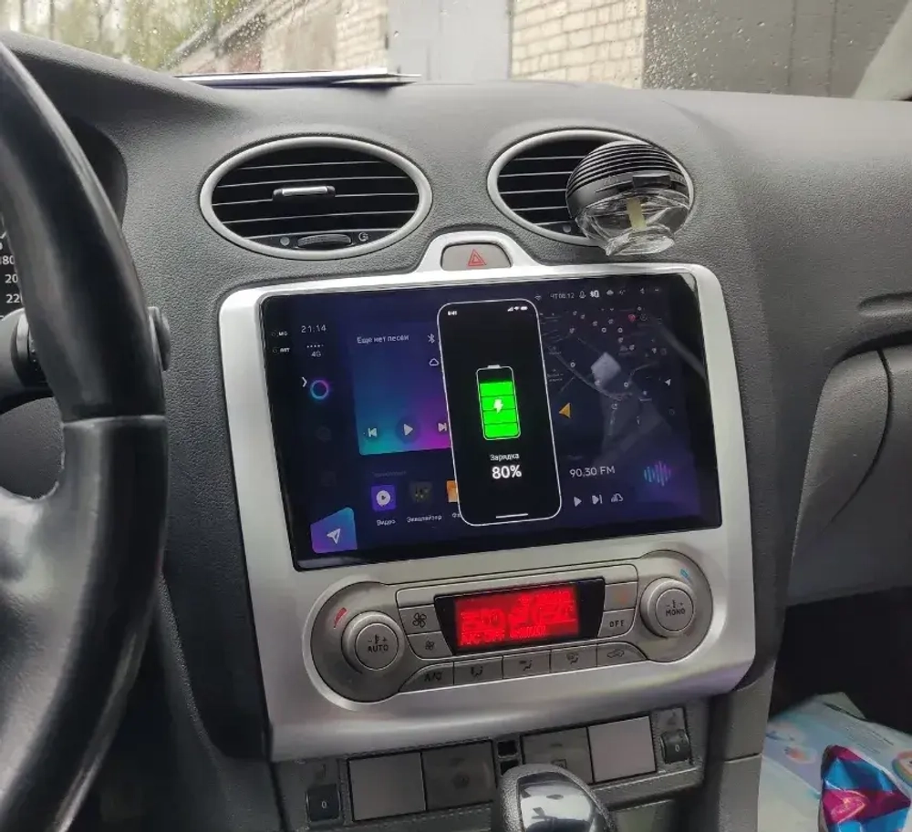 Магнитола для Ford Focus 2 2004-2011 (климат) - Parafar PF696U2K на Android 13, QLED+2K, ТОП процессор, 8Гб+128Гб, CarPlay, 4G SIM-слот