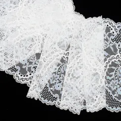 Кружево эластичное молочно-белое 22 см, Китай