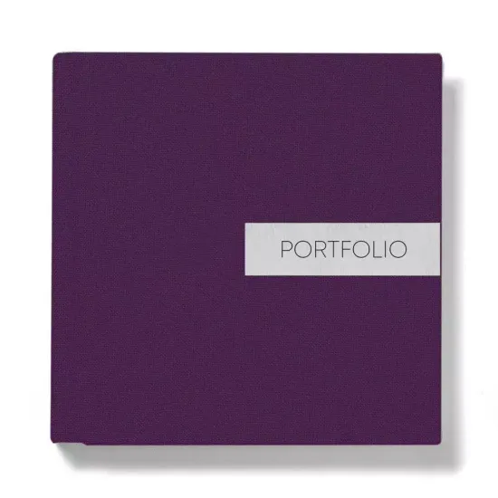 30x30 фотокнига с текстильной обложкой "Violet" с металлической вставкой