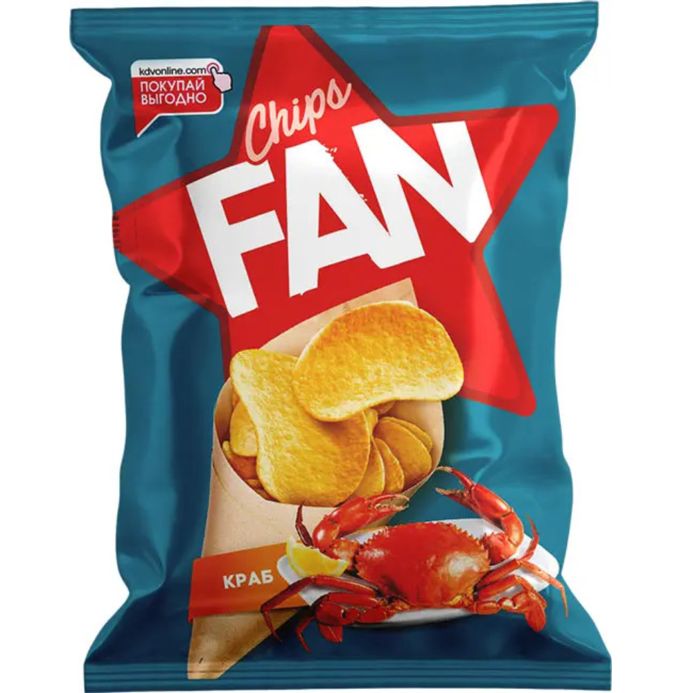 Чипсы картофельные Fan Краб 65 гр