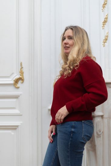 Джемпер Л.Т., 100% шерсть ягнёнка, цвет бордо.