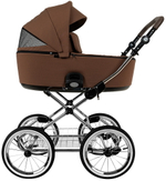 Детская коляска Roan Bass Next Classic d14 2.0 3 в 1 с автокреслом Pituso Baesa Pro Black,Beige Canopy BSNC/91/2 Mocha Mousse/Black/руч.Cappuccino