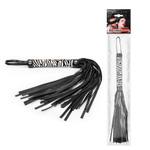 Черная многохвостовая плеть с круглой ручкой-зеброй - 39 см. (Цвет: черный)