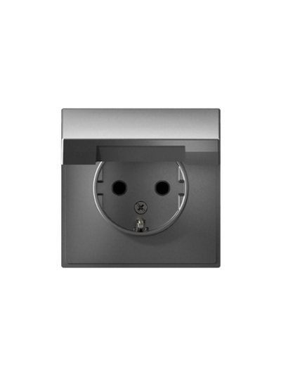 Розетка ArtGallery 16А IP20 с заземл. защ. шторки с крышкой механизм сталь SE GAL000946