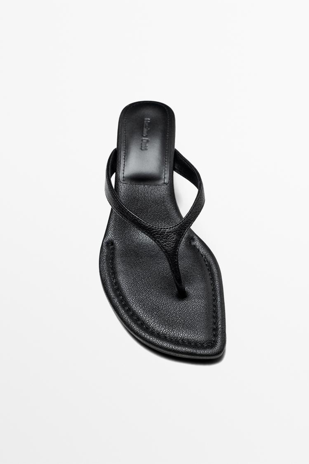 Massimo Dutti Кожаные сандалии на каблуке, черный