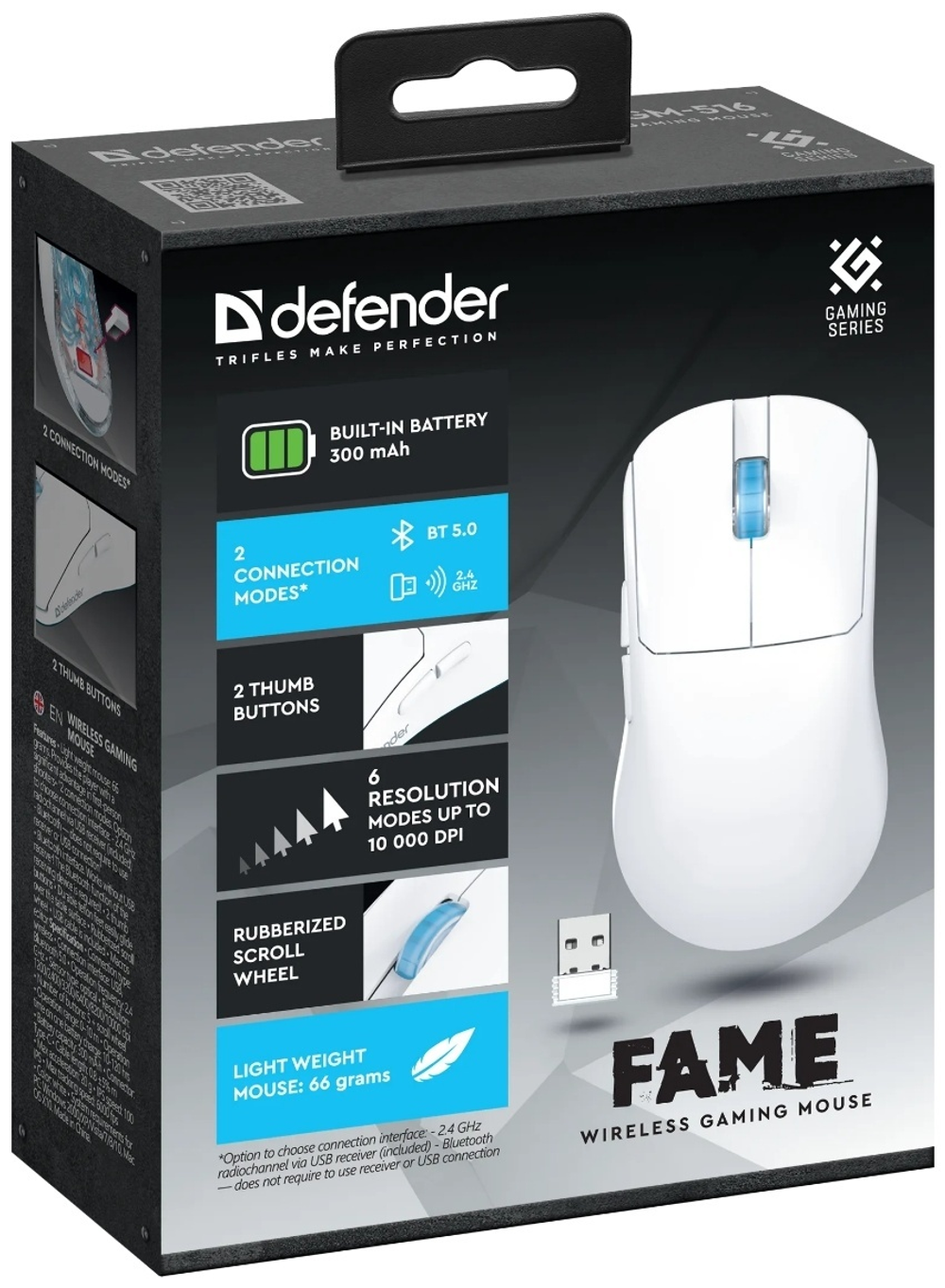 Мышь Defender Fame GM-516 52516 белый