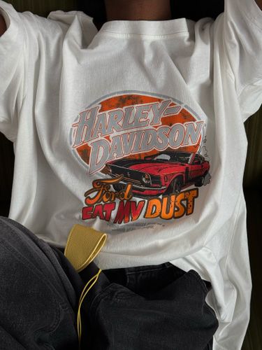 Белая хлопковая футболка Harley Davidson