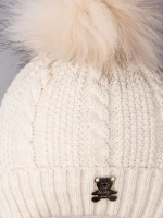 Шапка зимняя вязаная с помпоном для детей