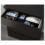 Комод с 4 ящиками - IKEA MALM, 80x100х48 см, черно-коричневый МАЛЬМ ИКЕА