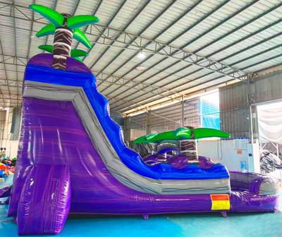 Надувная горка с бассейном «Фиолетовый бриз» 8х4х5м