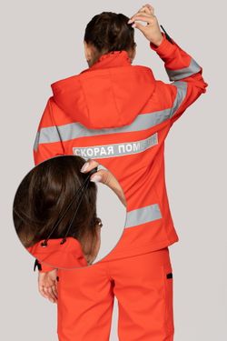 Куртка демисезонная женская Скорая помощь MedicLine SOFTSHELL красная