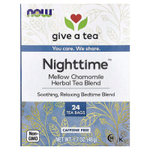 NOW Foods, Nighttime™, чай, без кофеина, 24 чайных пакетика, 48 г (1,7 унции)