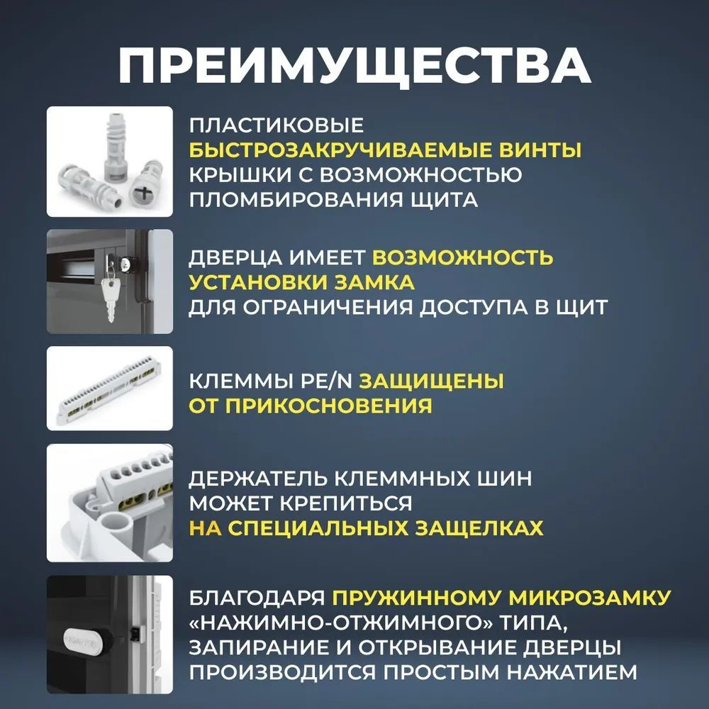 IEK TEKFOR Корпус пласт. ЩРВ-П-54 IP41 черн. прозр. дверь
