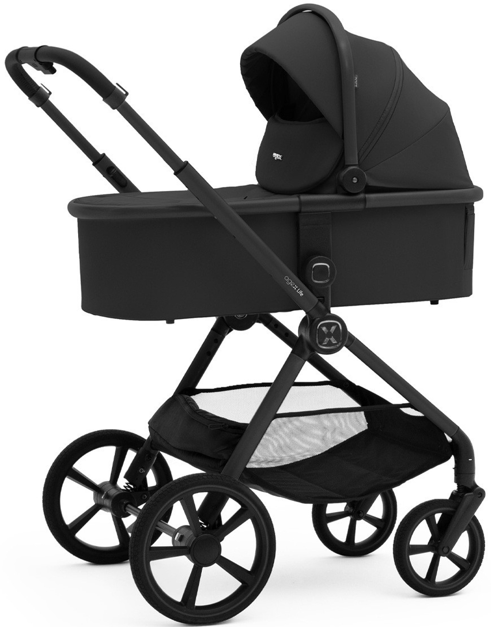 Коляска Agex Life 3 в 1 матовая рама с автокреслом i-Safe Black ALB583 Black (Черный)