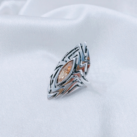 "Абаас" кольцо в серебряном покрытии из коллекции "Тату" от Jenavi