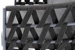 "Диего" кресло плетеное из роупа, каркас алюминий темно-серый (RAL7024) муар, роуп темно-серый круглый, ткань темно-серая 027