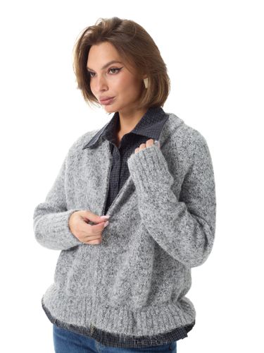 Комбинированная серая рубашка-кардиган