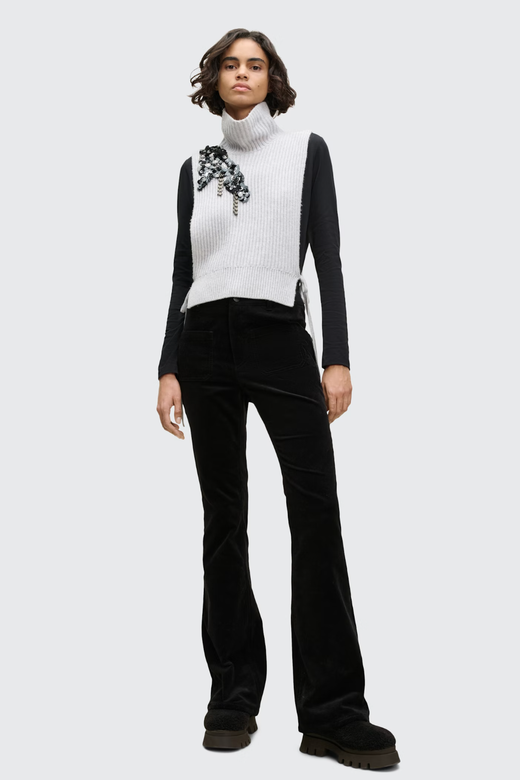 Жилет из шерсти мериноса с пайетками