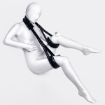 Черные кожаные стропы для фиксации 145см ToyFa Anonymo 310703