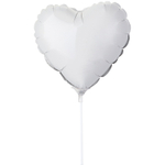 Шар фольгированный Сердце 23 см (Белый)
