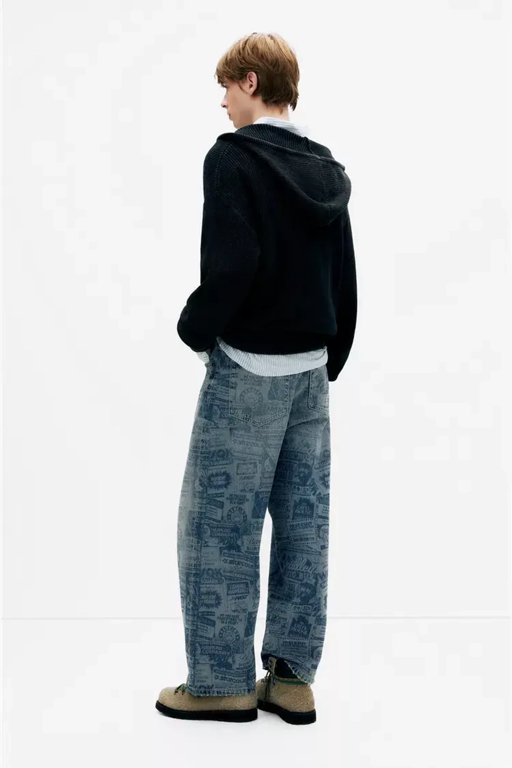 PULL&BEAR Джинсы широкого кроя "Stranger Things", синий