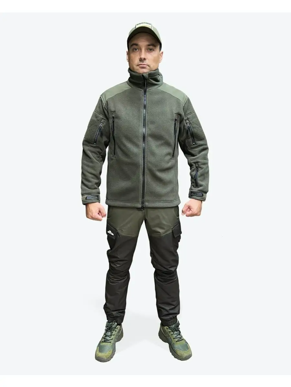 Флисовая кофта 7.26 без капюшона, Олива