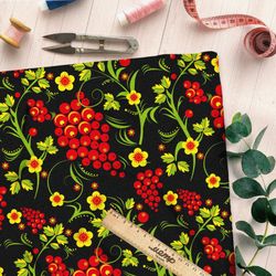 Ткань дюспо русская роспись хохлома