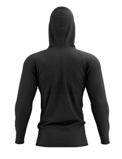 Мужская теннисная кофта Compressport 3D Thermo Seamless Hoodie Zip - black