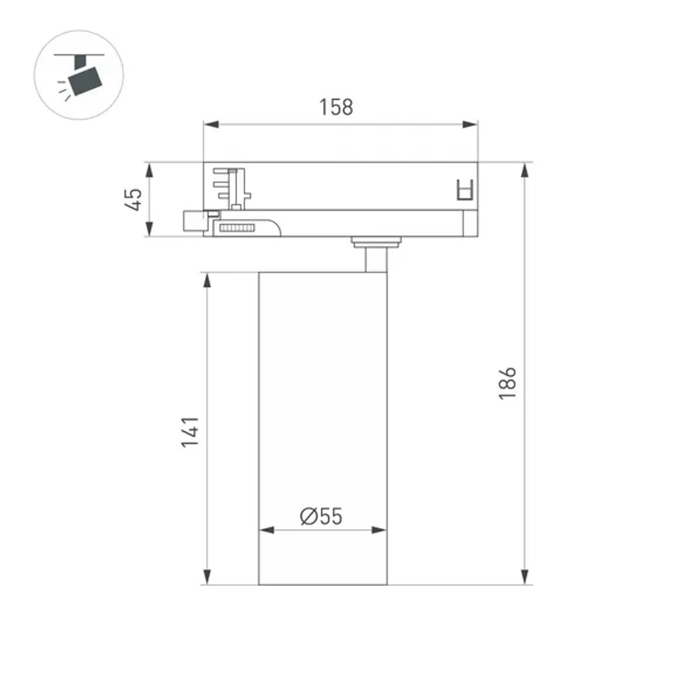 Светильник LGD-GERA-4TR-R55-10W Warm3000 (WH, 55 deg, 230V) (Arlight, IP20 Металл, 5 лет) 055150