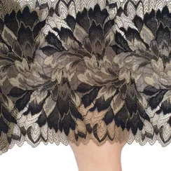 Кружево эластичное черное/темно-бежевое 19 см, Китай