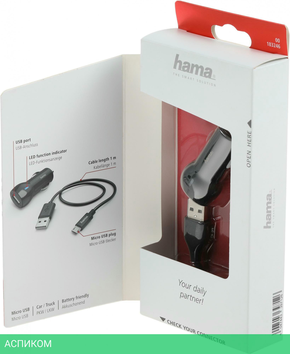 Сетевое зарядное устройство Hama H-183246 черный (00183246)