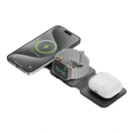 Беспроводное зарядное устройство EnergEA Bazic GoMag Trio PLUS magnetic wireless foldable 15W, Grey (GM-TRIOPLUS-GRY)