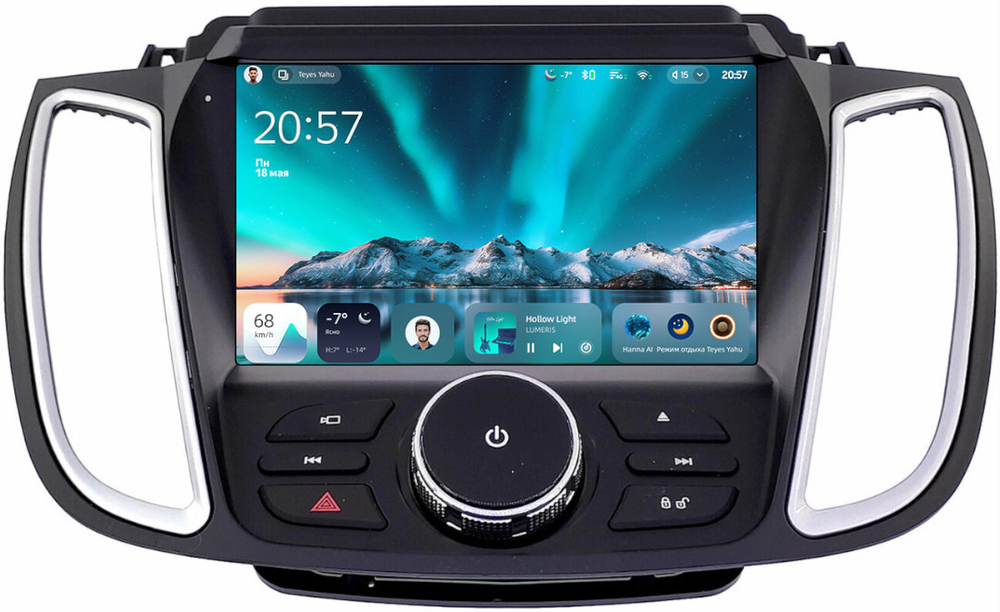 Магнитола для Ford Kuga 2 2017-2019 (SYNC 3, рамка с кнопками тип 1) - Teyes CC4 монитор 9.2" 2K QLED на Android 14, Snapdragon 680, DSP, CarPlay, 4G SIM-слот