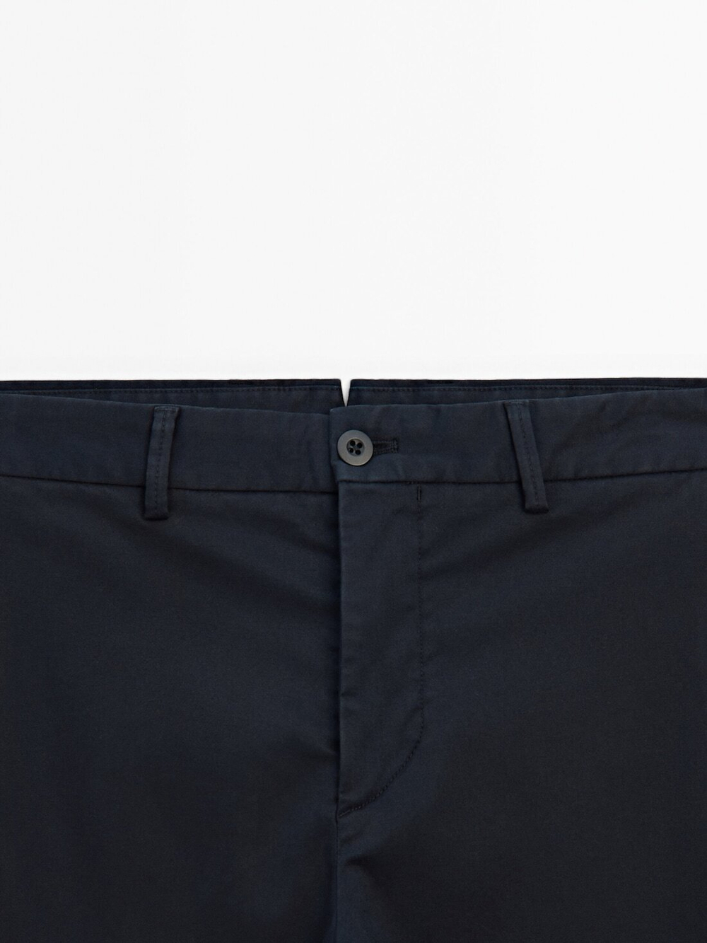 Massimo Dutti Зауженные брюки чинос из хлопка, темно-синий