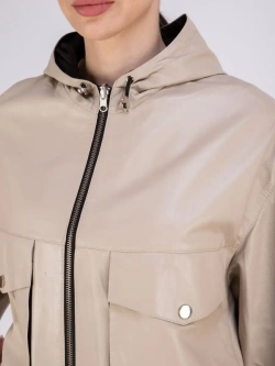 Куртка женская из натуральной кожи с капюшоном Турция