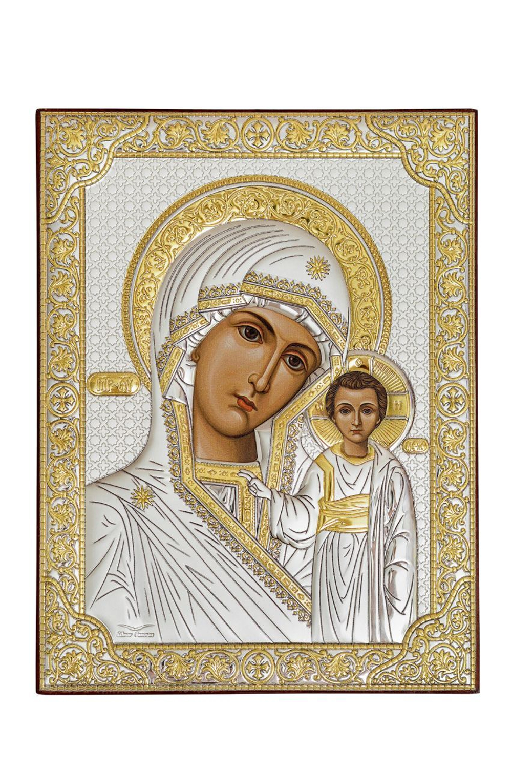 Казанская БМ, икона прямоугольная без рамки, красное дерево 120х160