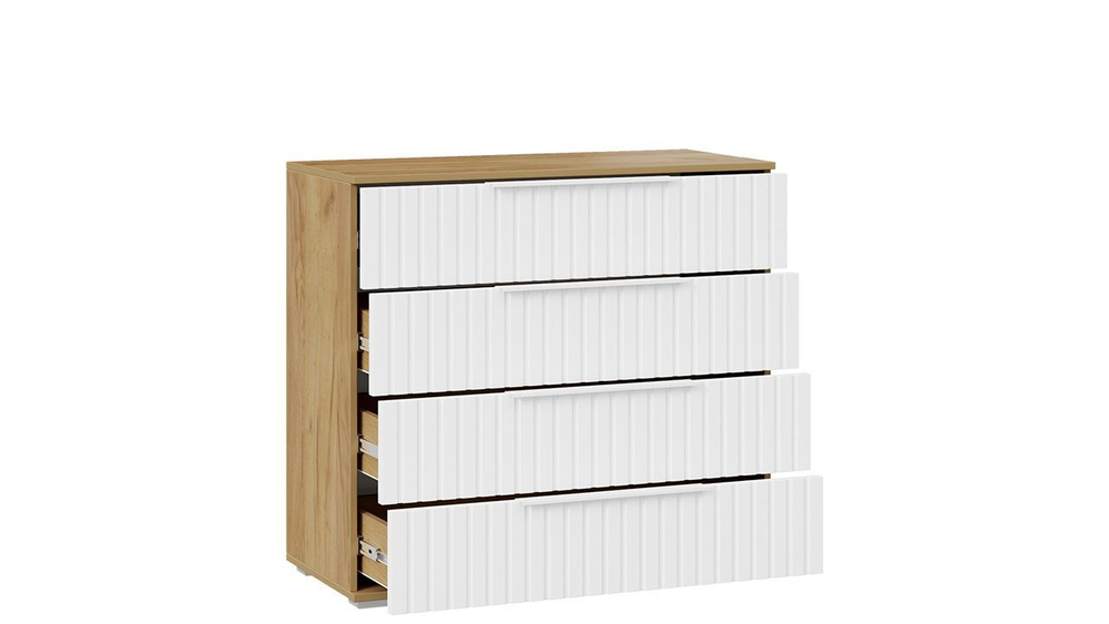 Комод для одежды с ящиками Дуб Крафт золотой/Графит матовый 4 ящика 92х41х84 см