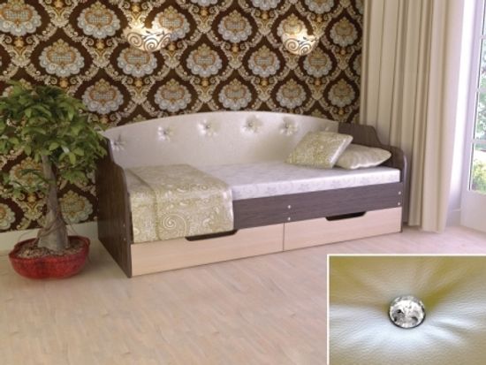 Кровать Омега Белый перламутр венге/д/м