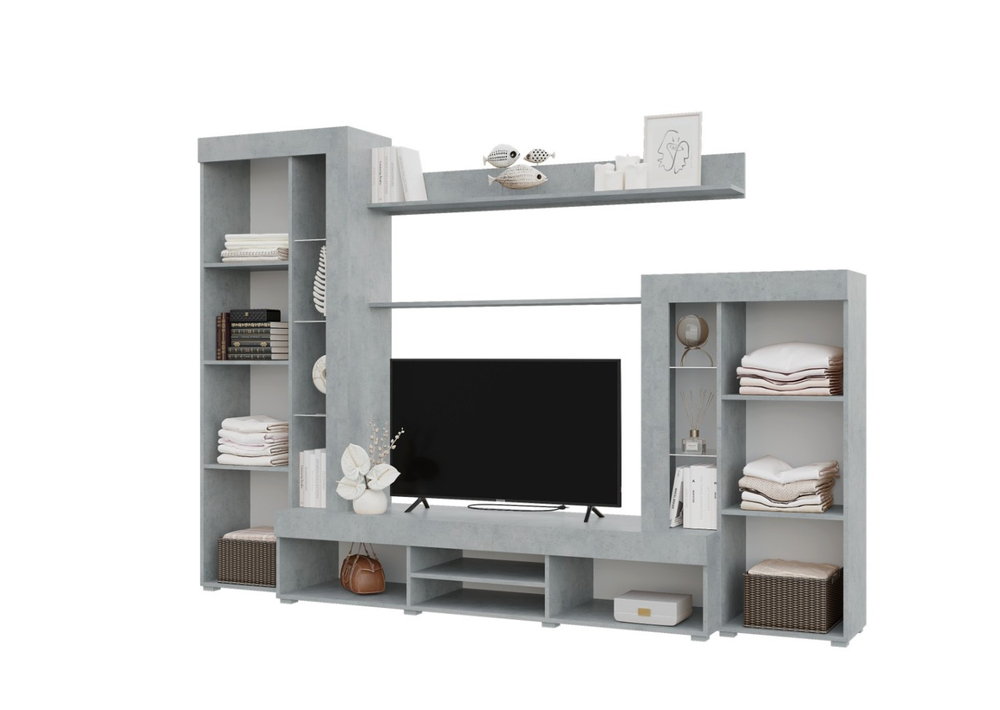 Гостиная Дельта - Белый/Бетон